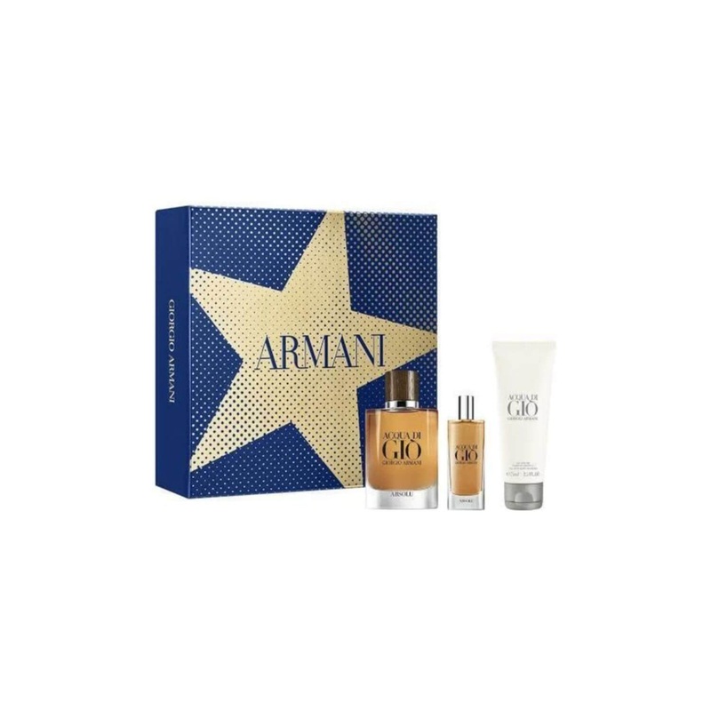 GIORGIO ARMANI – ACQUA DI GIO ABSOLU GIFT SET SIZES: 75 ML EAU DE PARFUM, 15 ML EAU DE PARFUM, 75 ML SHOWER GEL