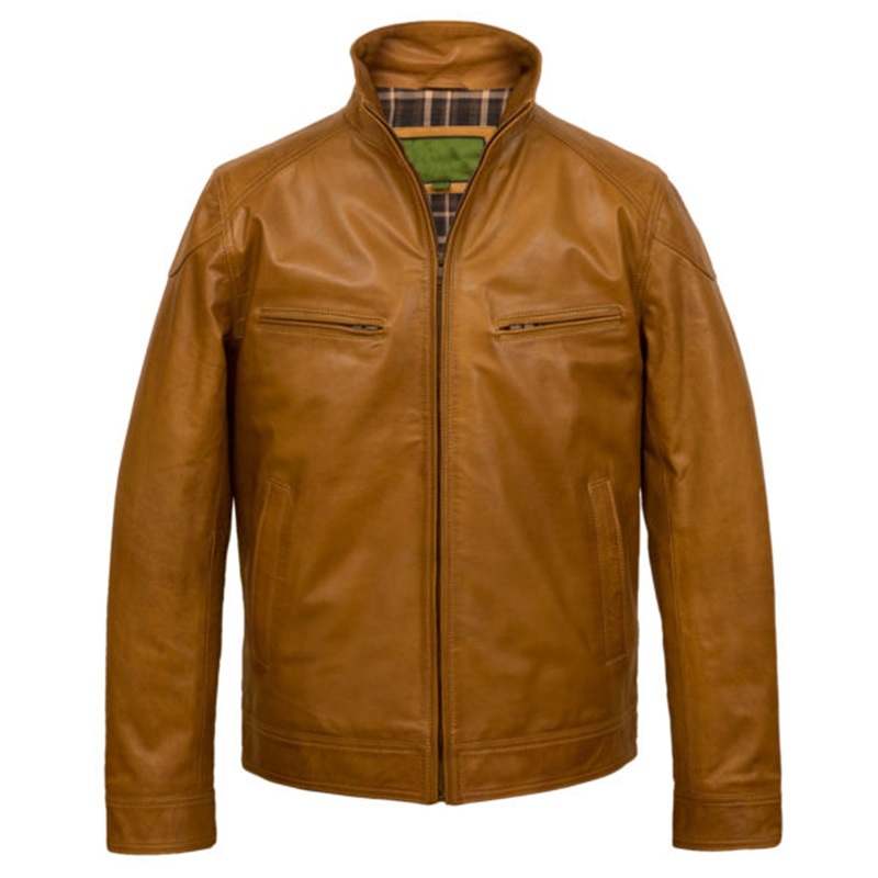 Elite Fashion Wear Mens Tan Brown Leather Jacket