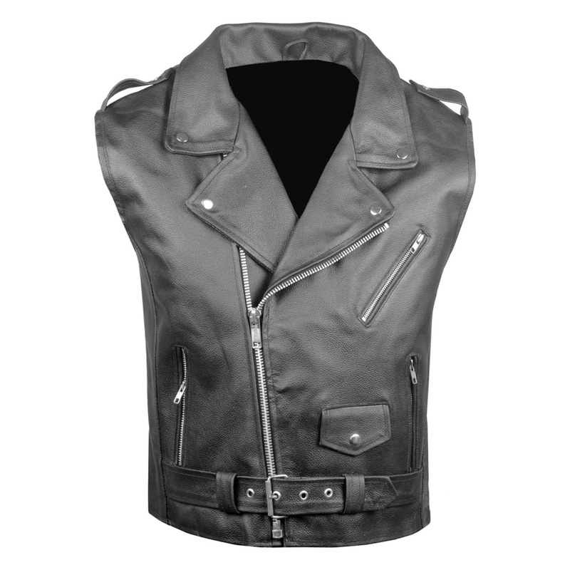 Elite Men’s Classic Leather Vest For Biker
