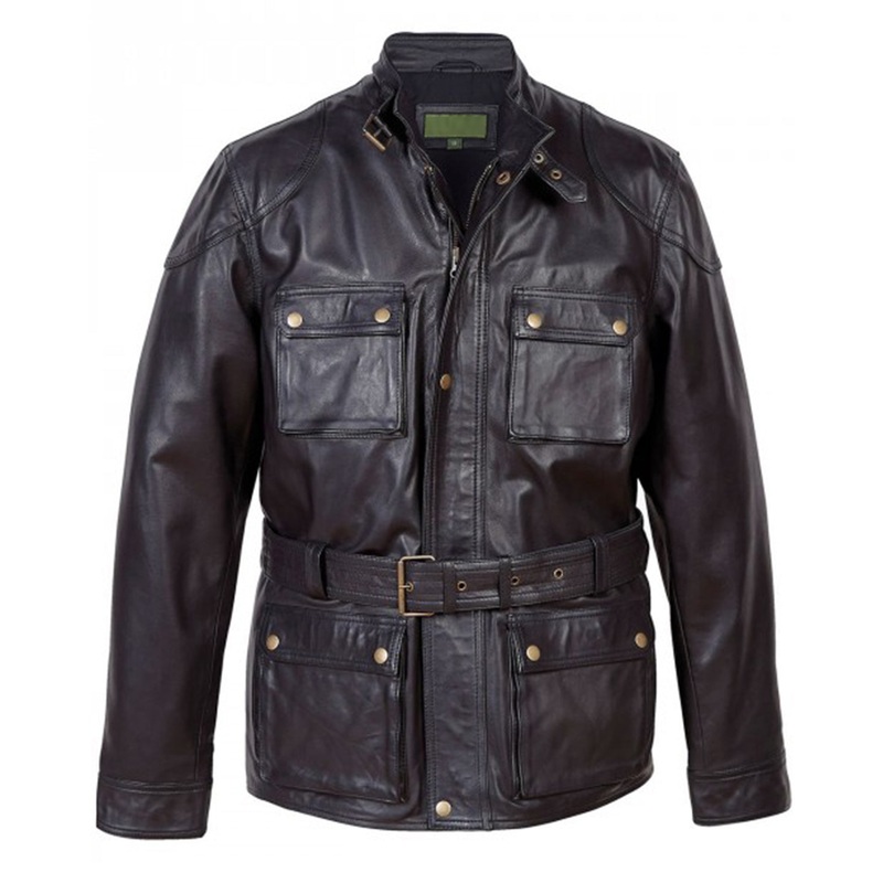 Elite Mens Black Leather Coat