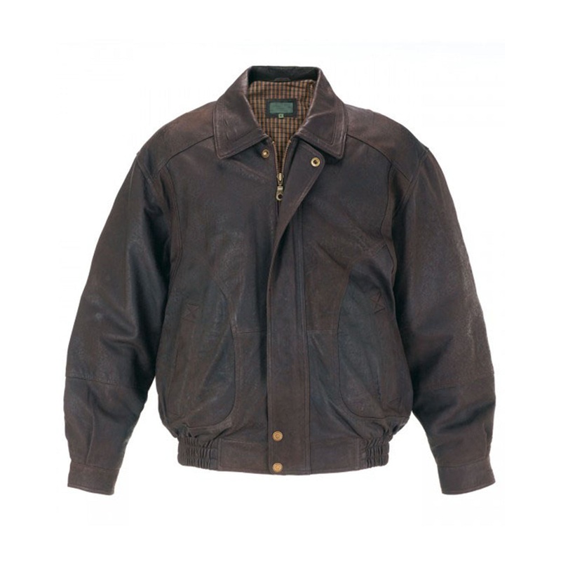 Elite Mens Brown Leather Blouson Jacket