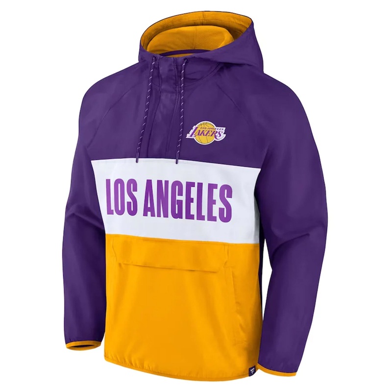 Elite Mens Purple/Yellow Iconic Quarter-Zip Hoodie