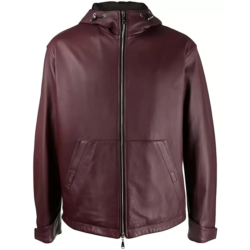 Elite Mens Maroon Zip Up Jacket Hoodie