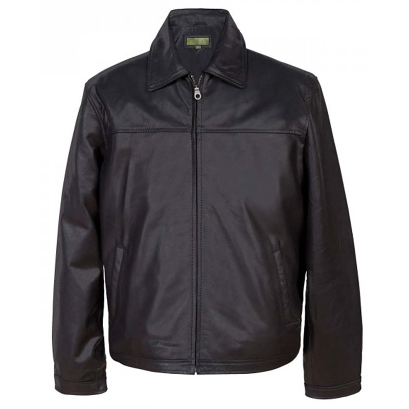 Elite Mens Racer Biker Black Leather Jacket