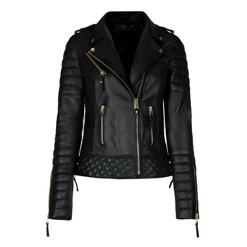 Elite Quilted Leather Jacket Womens