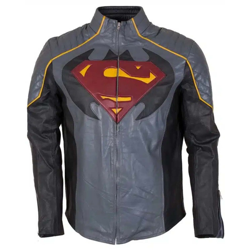 Elite Batman Vs Superman Grey Leather Jacket
