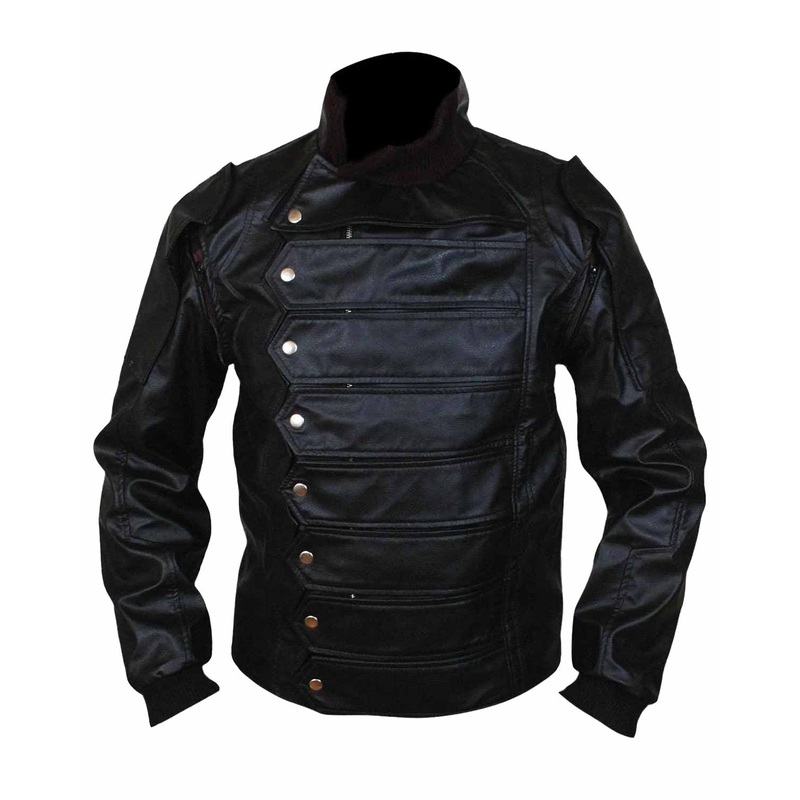 Elite Captain America  Bucky Barnes Leather Vest Jacket