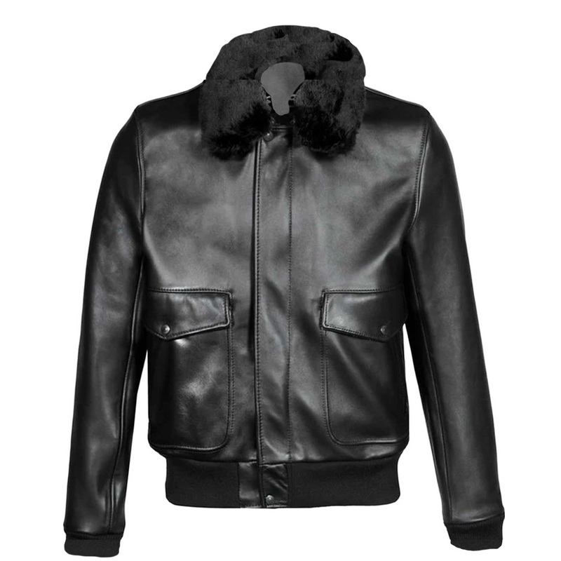 Elite Men’s A2 Black Aviator Bomber Leather Jacket