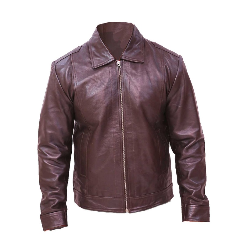 Elite Men’s Vintage Brown Leather Jacket