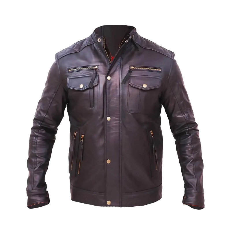 Elite Moffit Men’s Black Leather Motorcycle Jacket