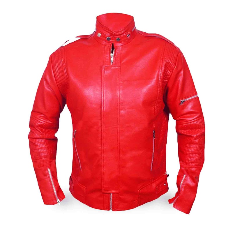 Elite Daft Punk Red Leather Jacket