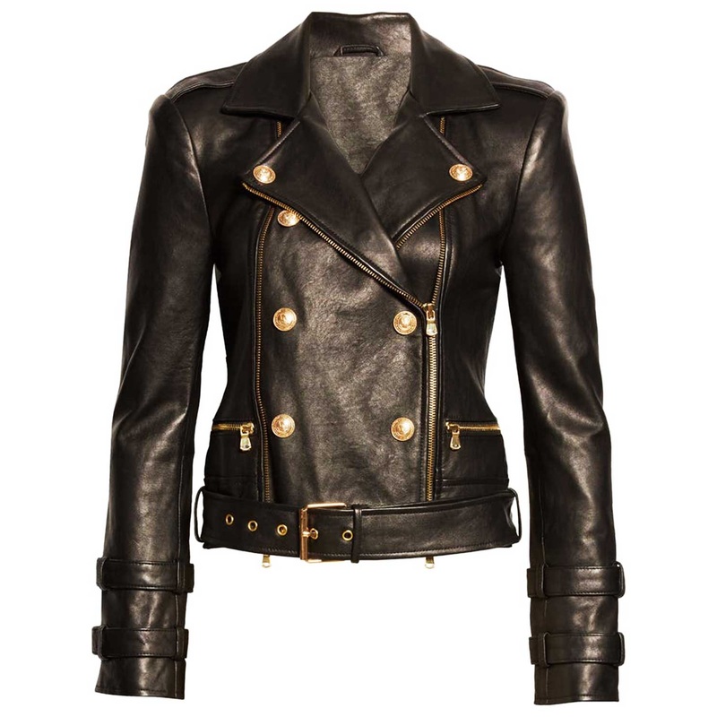 Elite Eboni K. Williams Belted Black Leather Jacket