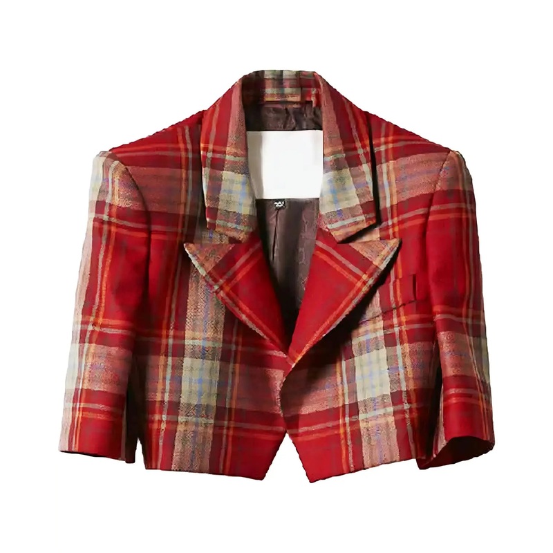 Elite Emily Cooper Emily In Paris Red Plaid Jacket