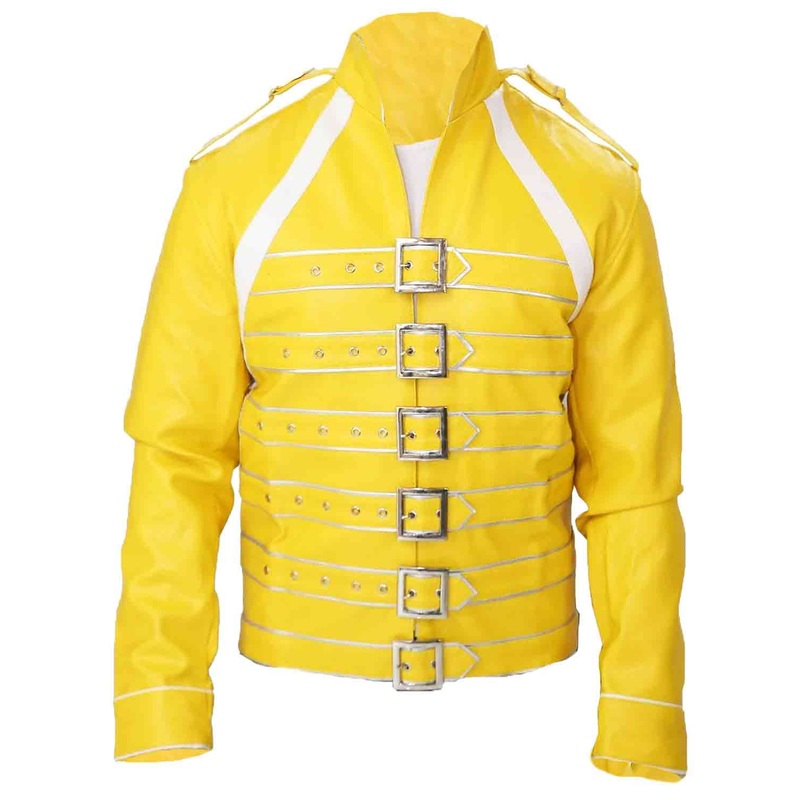Elite Freddie Mercury Concert Yellow Leather Jacket