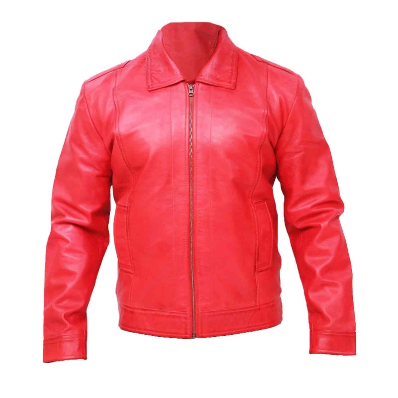 Elite Men’s Vintage Distressed Red Leather Jacket