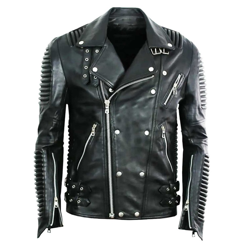 Elite Mens Godspeed Biker Padded Leather Jacket