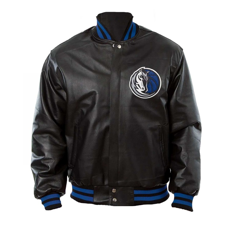 Elite Dallas Mavericks Bomber Black Leather Jacket