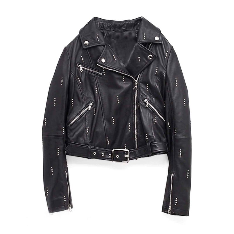 Elite Dua Lipa Biker Belted Leather Jacket