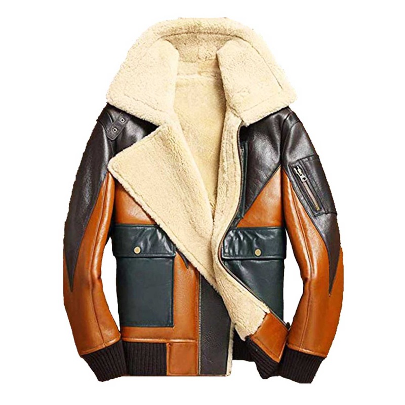 Elite New Shearling Sheepskin Bomber Leather Jacket