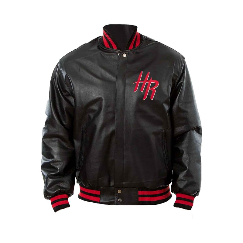 Elite Houston Rockets Letterman Black Leather Jacket