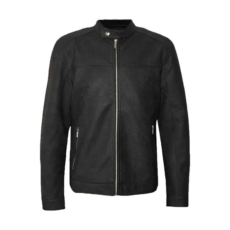 Elite Mens Black Faux Leather Jacket
