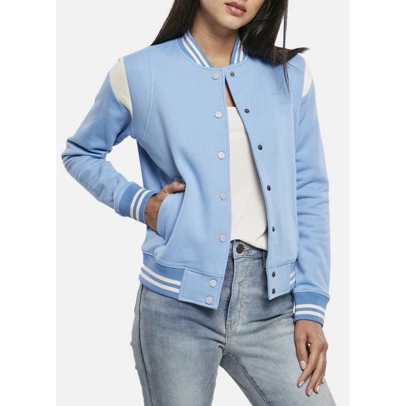 Womens Classic Baby Blue Varsity Jacket