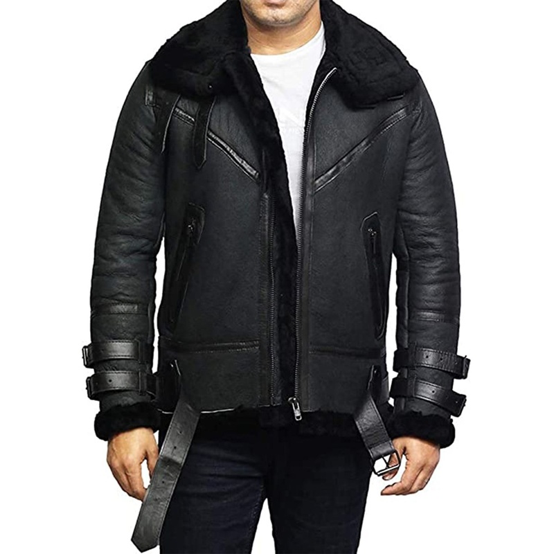 Elite Men’s B3 Bomber – RAF Aviator Real Sheepskin Leather Jacket