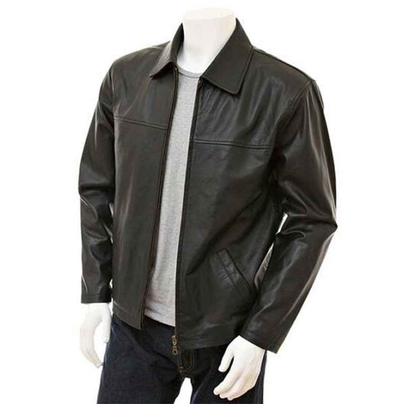 Elite Men’s Harrington Style Real Sheepskin Leather Jacket