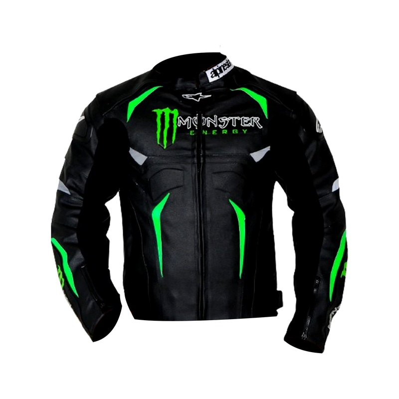 Elite Mens Monster Energy Alpinestars Motorcycle Leather Jacket