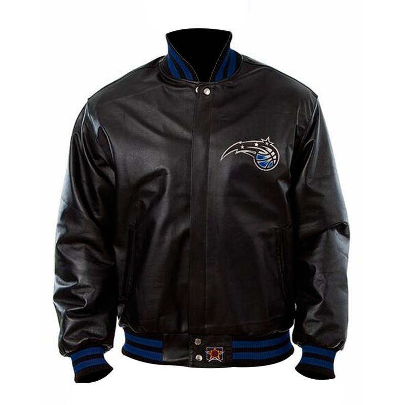 Elite Orlando Magic Bomber Black Leather Jacket