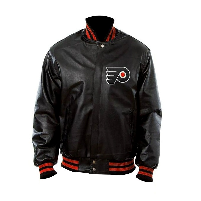 Elite Philadelphia Flyers Bomber Black Leather Jacket
