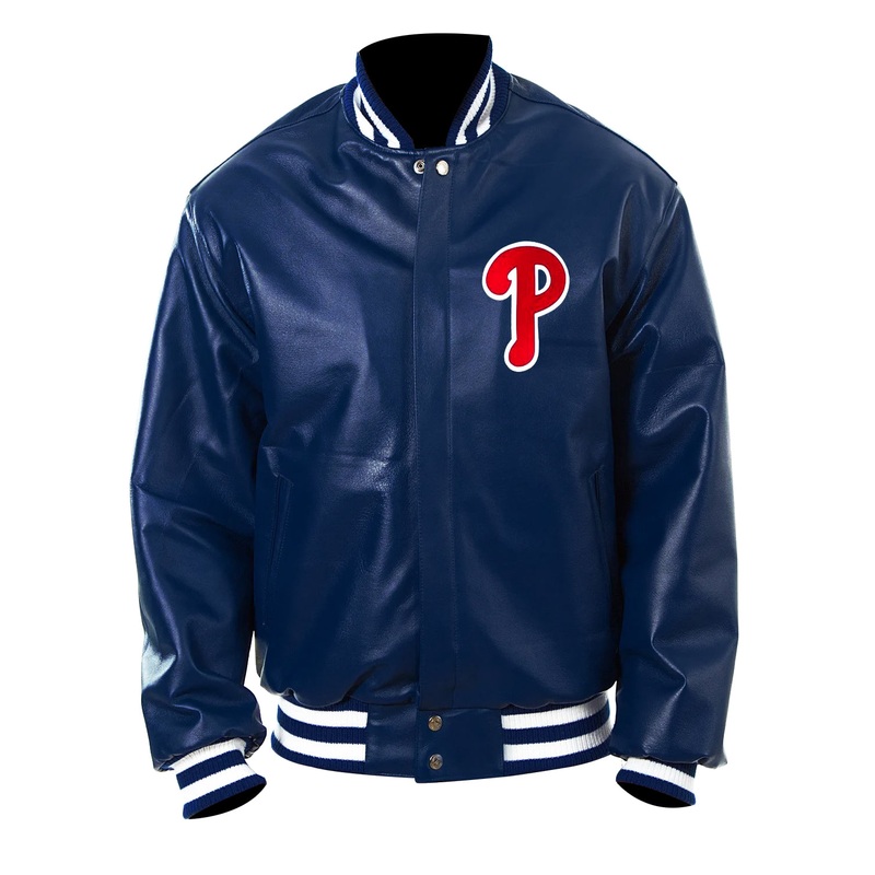 Elite Philadelphia Phillies Royal Blue Leather Letterman Jacket