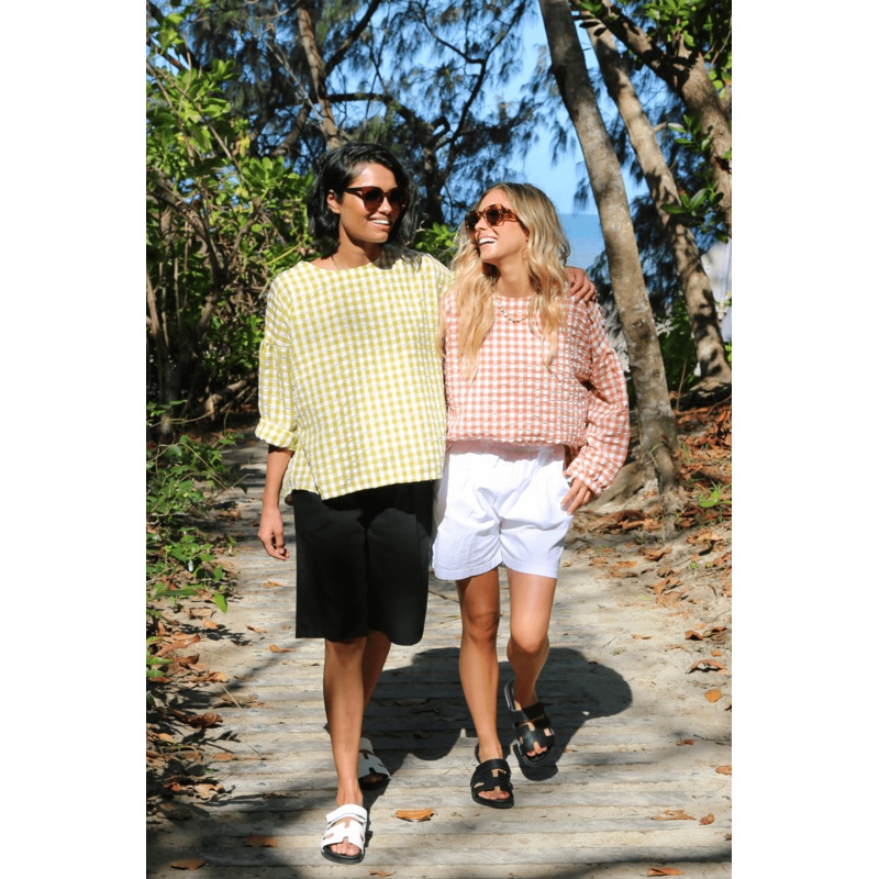 Suzanna Havana Blouse Lime Green in Cotton