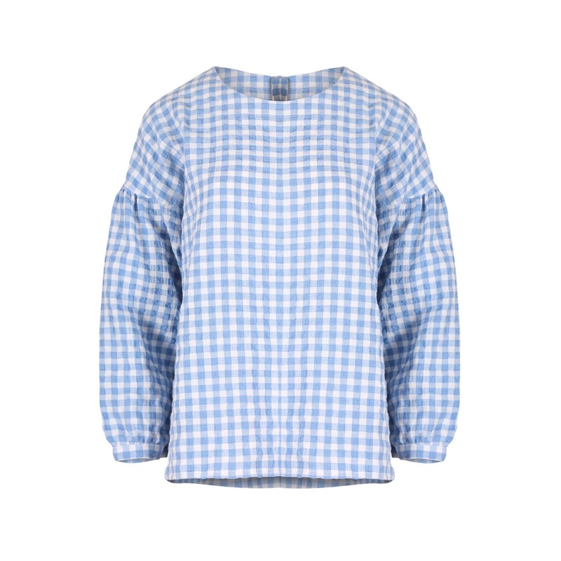 Suzanna Luxe Blouse Blue in Linen