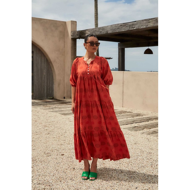 Universal Olivia Dress Orange in Cotton Blend