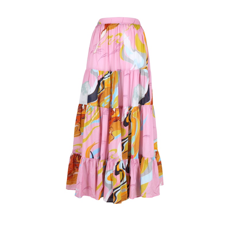 Faith LAX Tiered Skirt Pink in Cotton Voile