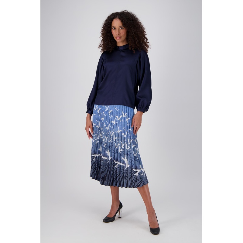 Homebound Pleated Skirt Blue