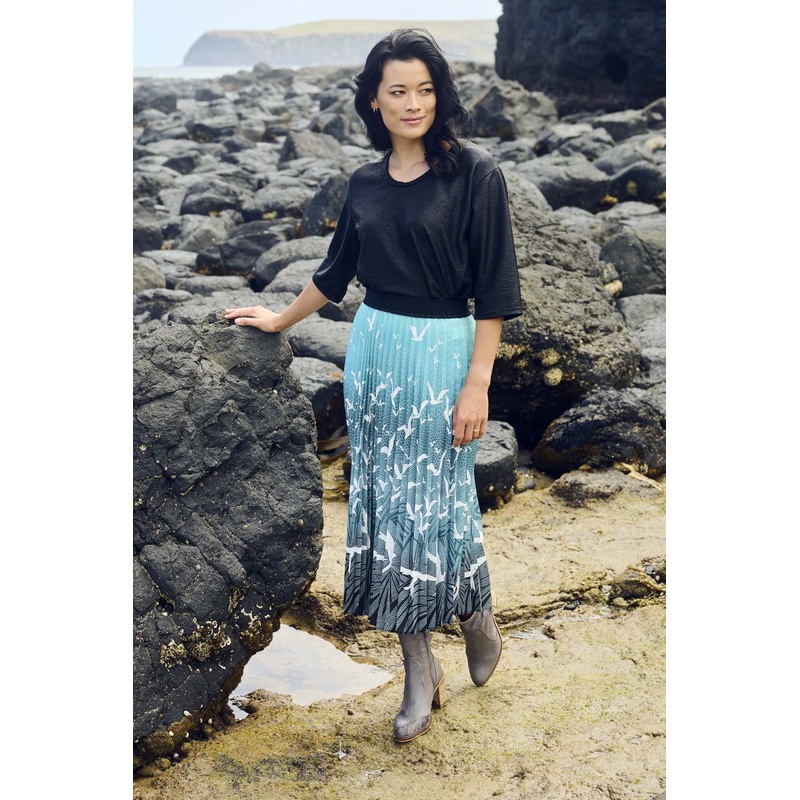 Homebound Pleated Skirt Green