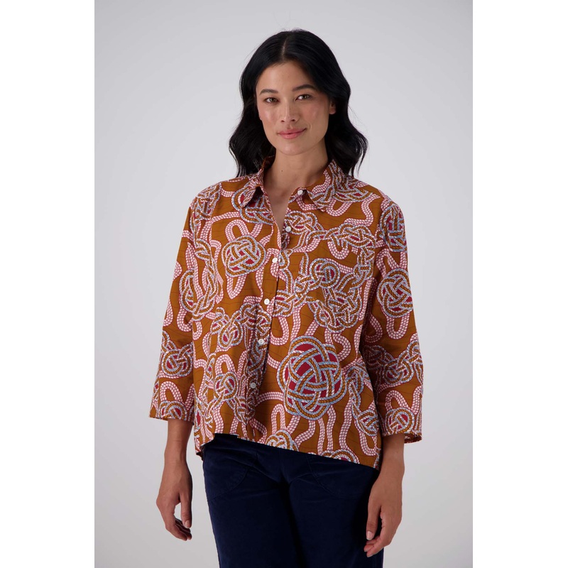 Loveknots Shirt Caramel in Cotton