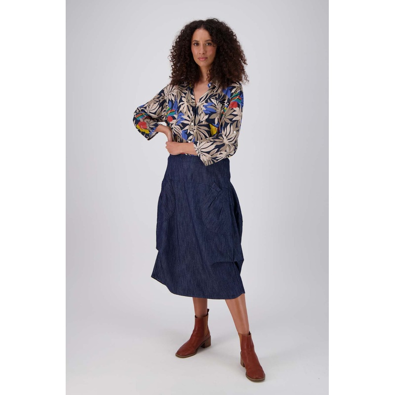Milwaukee Classic Denim Skirt Dark Wash
