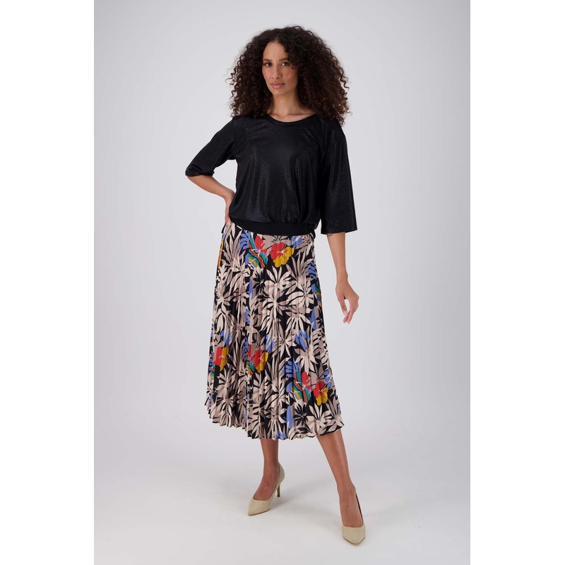 Wildflowers Pleated Skirt Black