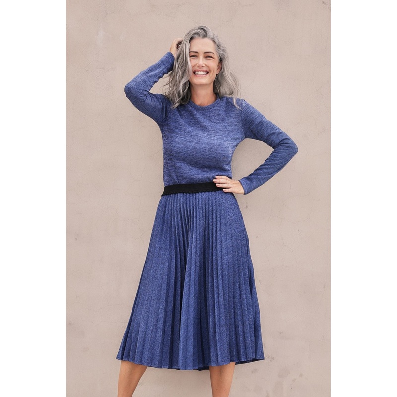 Lucy Lurex Top Blue in Metallic Polyester