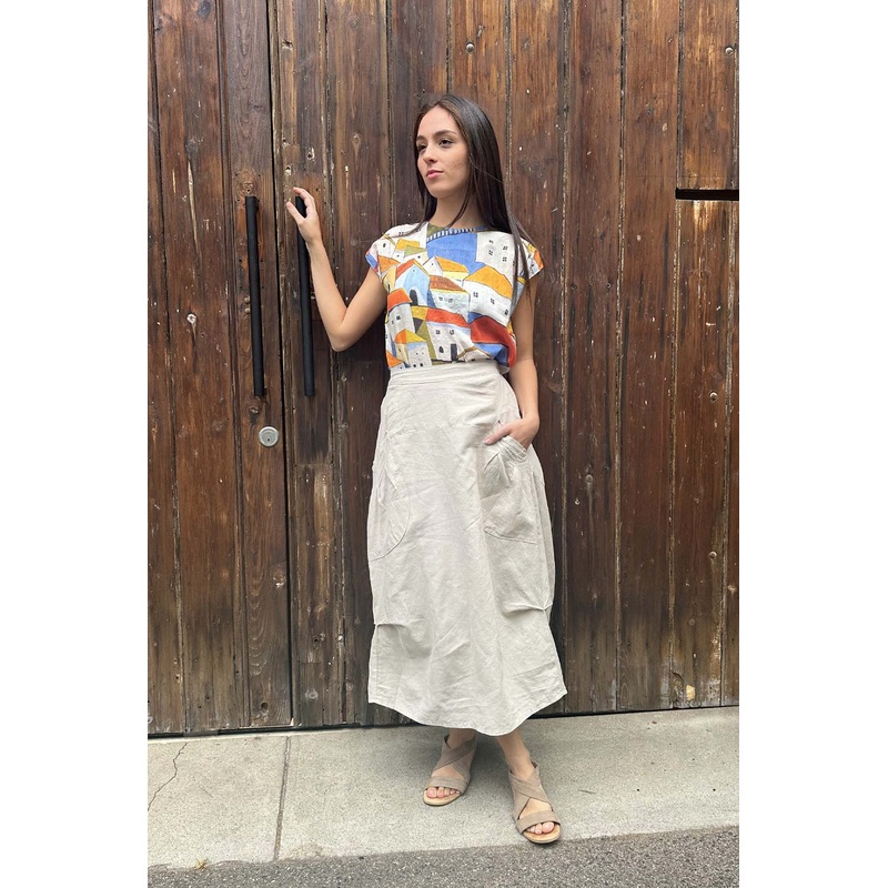 Milwaukee Del Museo Skirt Oat in Cotton/Linen