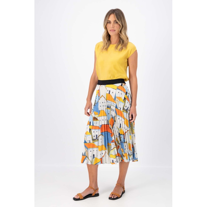 Pueblito Pleated Skirt Orange