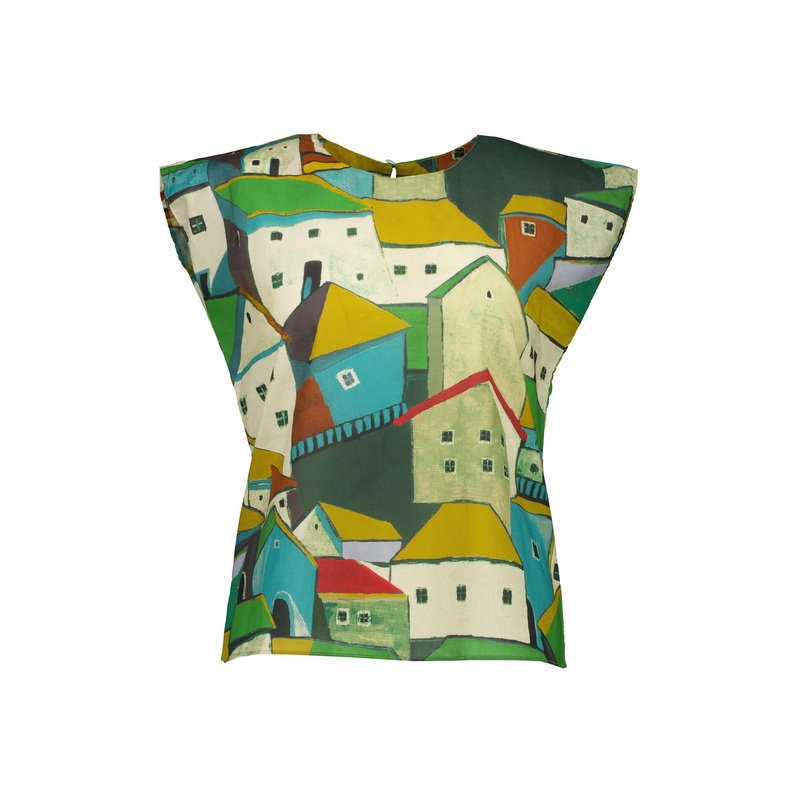 Pueblito Tee Green in Seersucker