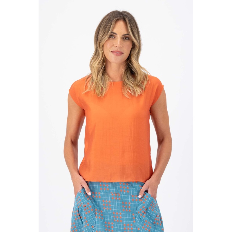 Skyscraper Tee Orange in Fine Tencel