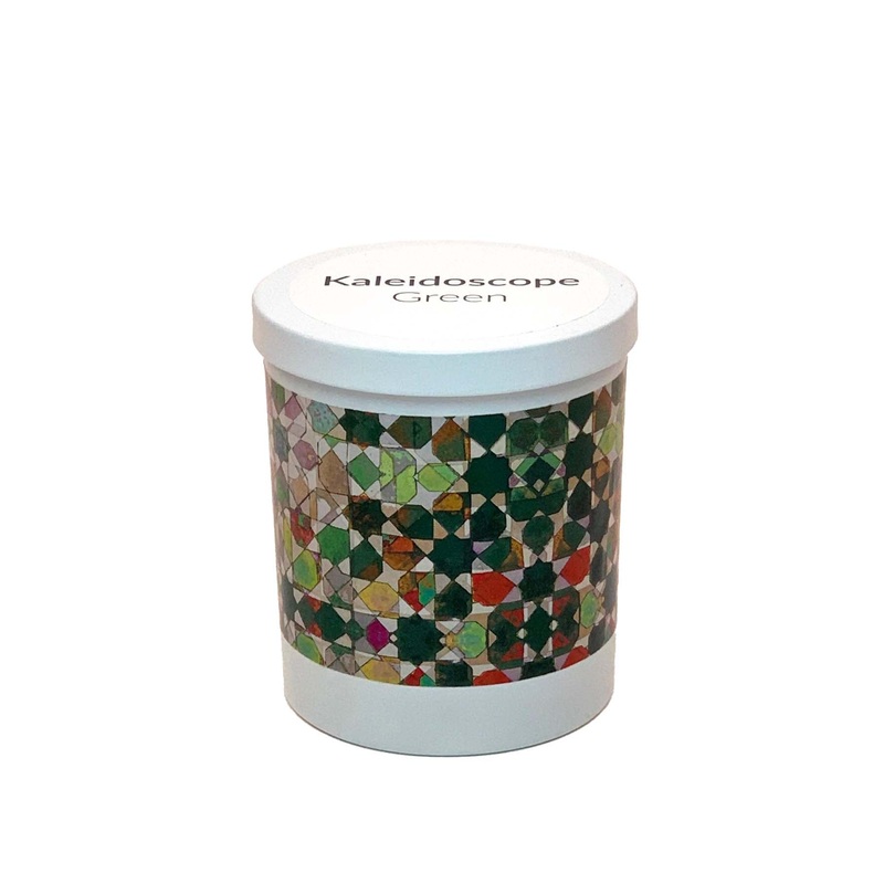Kaleidoscope Green Candle  Gardenia + Fresh Basil
