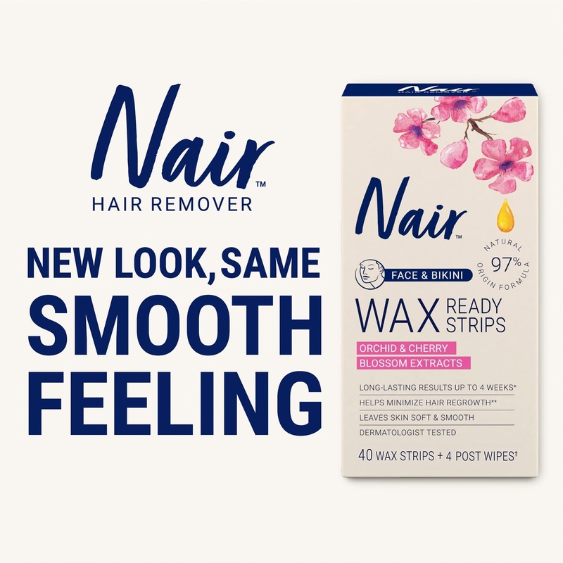 Nair Hair Remover Wax Ready Strips for Face n Bikini 40 Strips