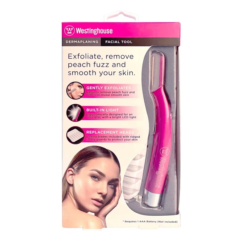 Westinghouse Electronic Lighted Dermaplane Facial Tool With Extra Blades