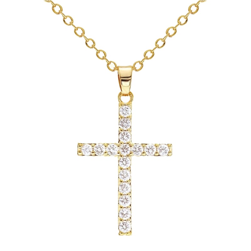 Cubic Zirconia Cross Pendant Necklace